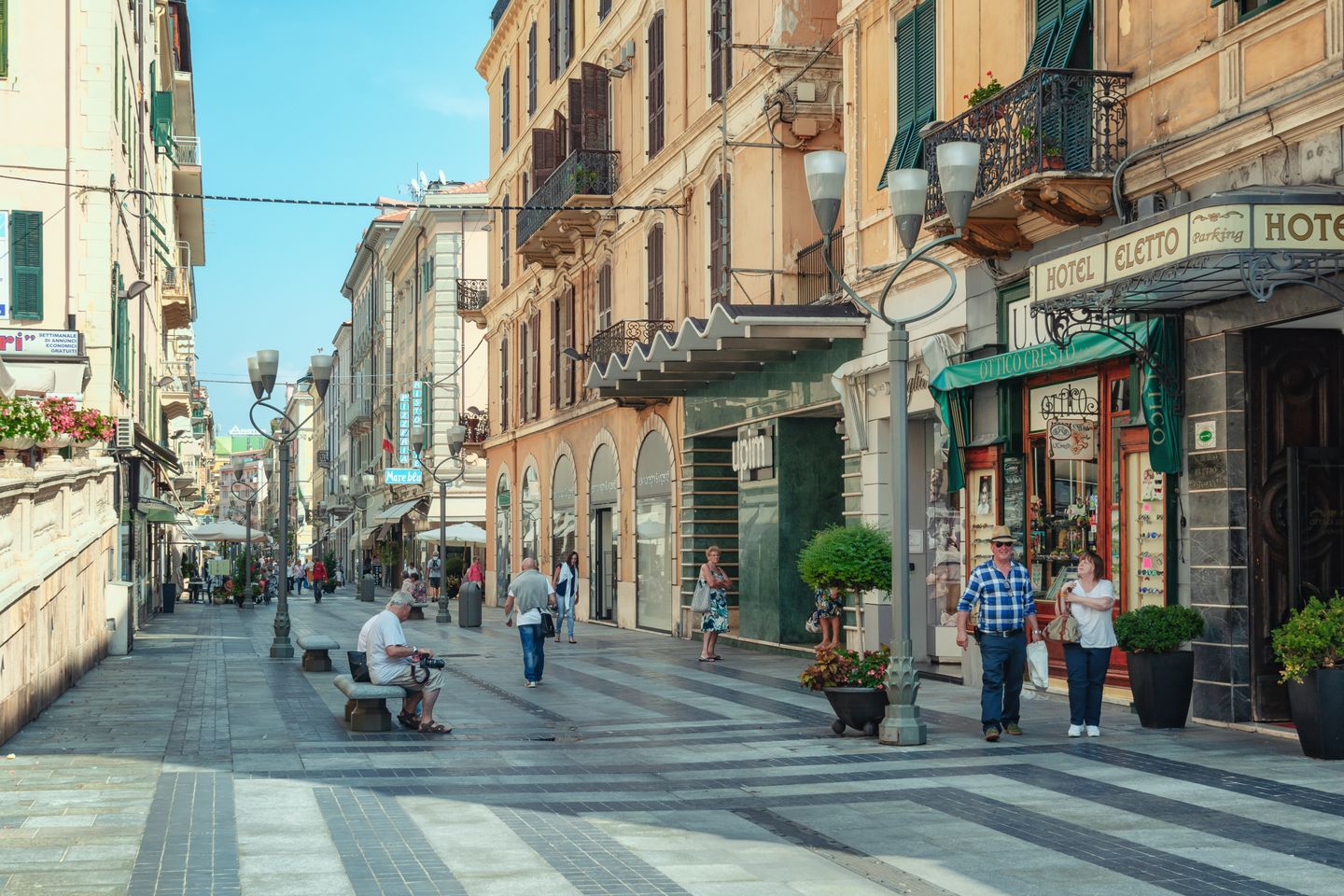 10 reasons to visit Nice in the Cote d'Azur People walking down the street in San Remo, Italy, on a sunny day