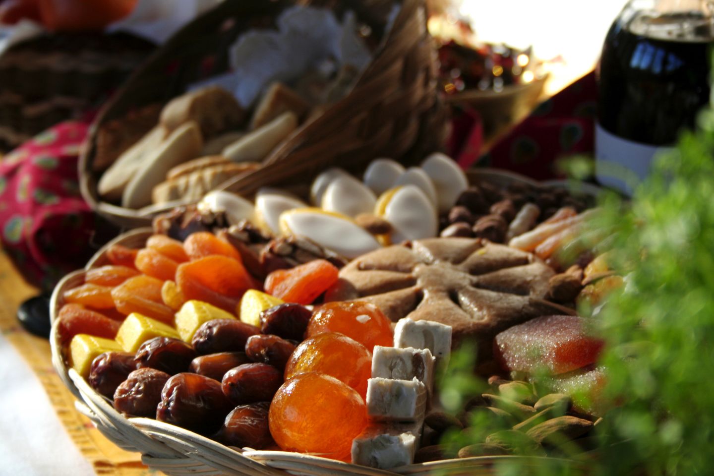 Christmas in France A traditional platter of the 13 desserts of Christmas.