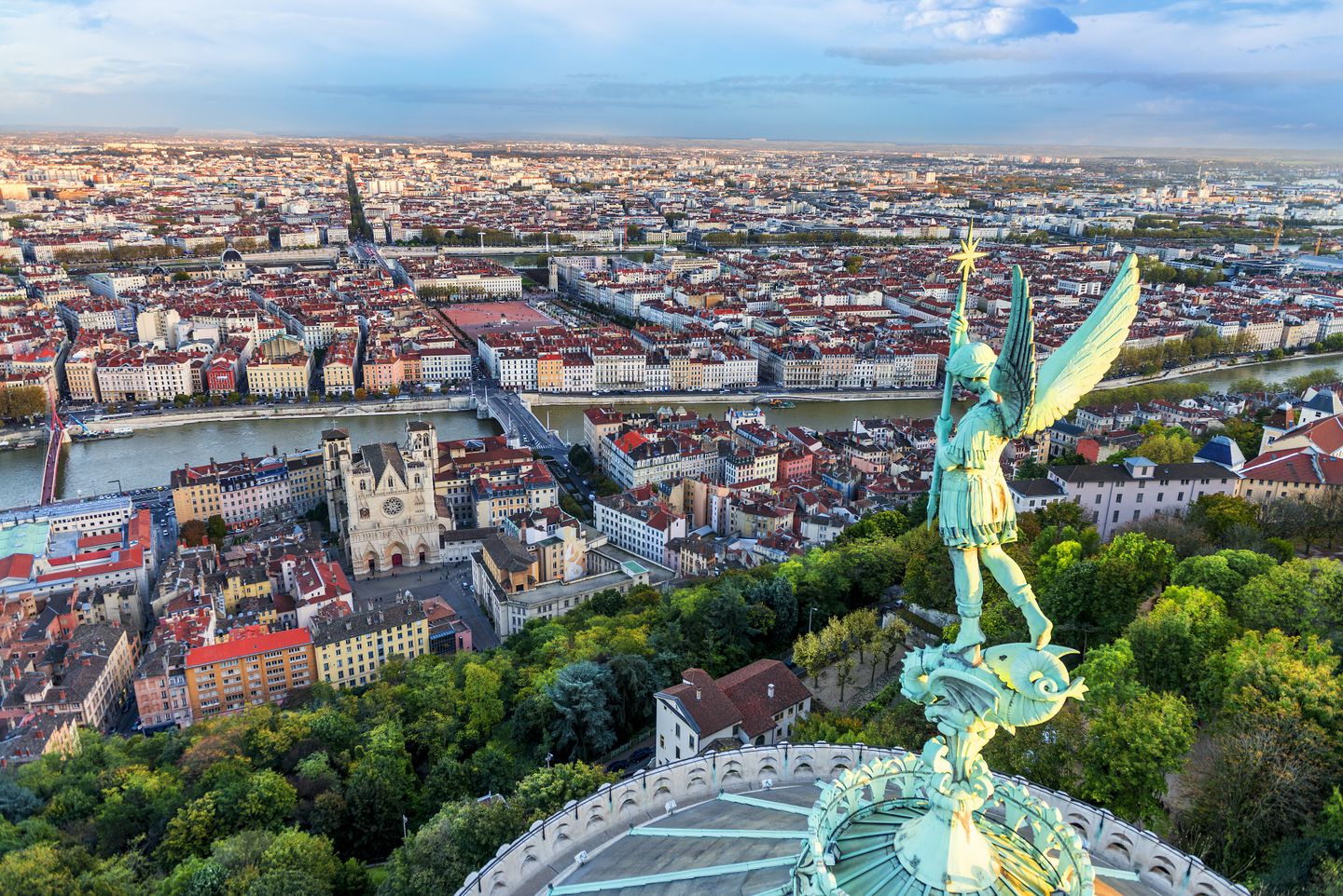 Where to stay in Lyon An aerial view of Lyon and the Saône River
